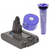 Dyson V6 / 967810-21 battery + HEPA Filter set (21.6 V, 2500 mAh, 123ink version) 205794-01/04 61034-01 61034-03 61034-05 62350-07/02 ADY00177