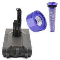 Dyson V8 / SV10 / 967834-02 battery + HEPA filter set (21.6V, 3000 mAh, 123ink version) 215681 215866-01/02 215967-01/02 967834-02 967834-04 ADY00166