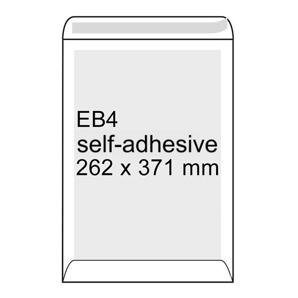 EB4 board back envelope 262 x 371mm | white self-adhesive | Raadhuis | 10-pack 209108 - 1