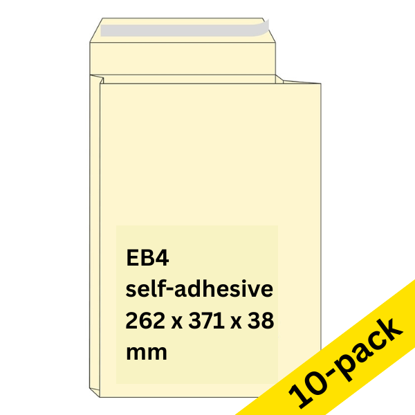 EB4 sample bag envelope 262 x 371 x 38mm | cream self-adhesive | Raadhuis | 10-pack 209096 - 1