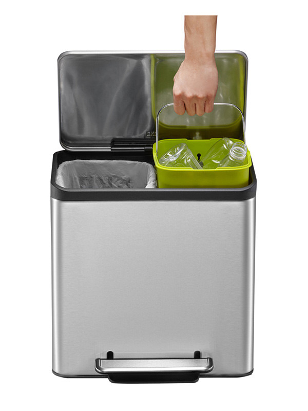 EKO EcoCasa matte stainless steel waste separation bins, 15 + 15 litres SEK00070 - 3