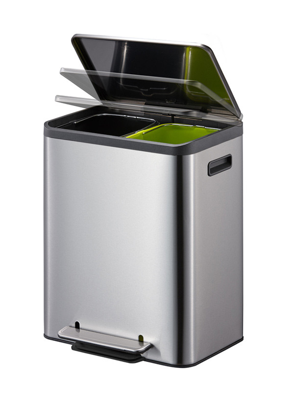 Waste bin (15L + 15L) | EKO EcoCasa Duo matt stainless steel SEK00070 - 2
