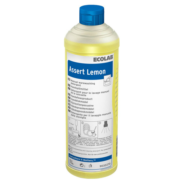 Washing up liquid 1L | Ecolab Assert Lemon concentrated SEC00010 - 1