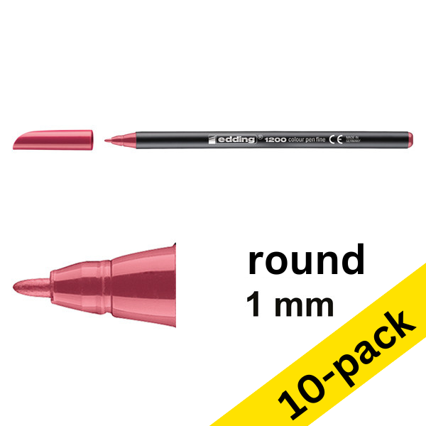 Edding 1200 carmine red felt tip pen (10-pack)  239571 - 1