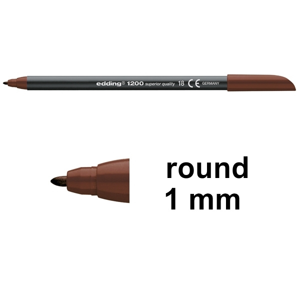 Edding 1200 dark brown felt tip pen 4-1200018 200974 - 1