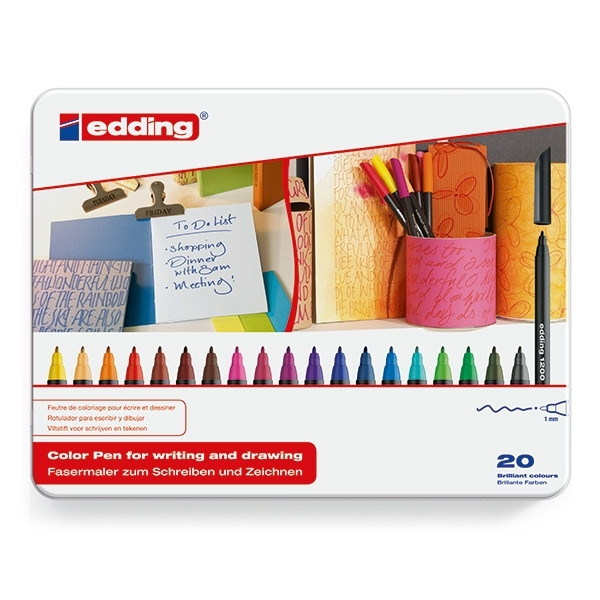 Edding 1200 felt tip pens in metal box (20-pack) 4-1200-20 239041 - 1
