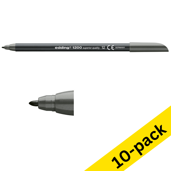 Edding 1200 grey felt tip pen (10-pack)  239567 - 1