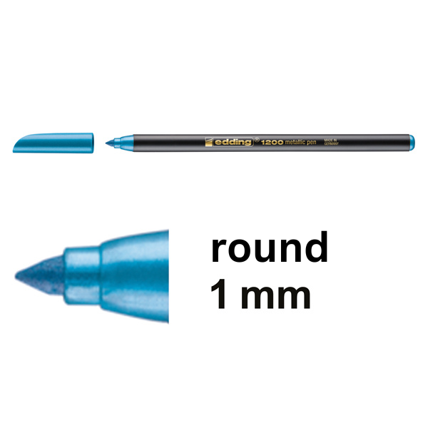 Edding 1200 metallic blue felt tip pen 4-1200073 239337 - 1