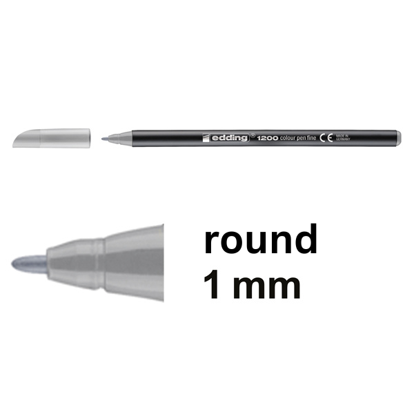 Edding 1200 silver grey felt tip pen 4-1200026 239385 - 1