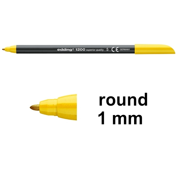 Edding 1200 yellow felt tip pen 4-1200005 200962 - 1