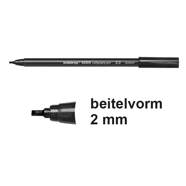 Edding 1255 black calligraphy pen (2mm) (10-pack) 239608 - 1