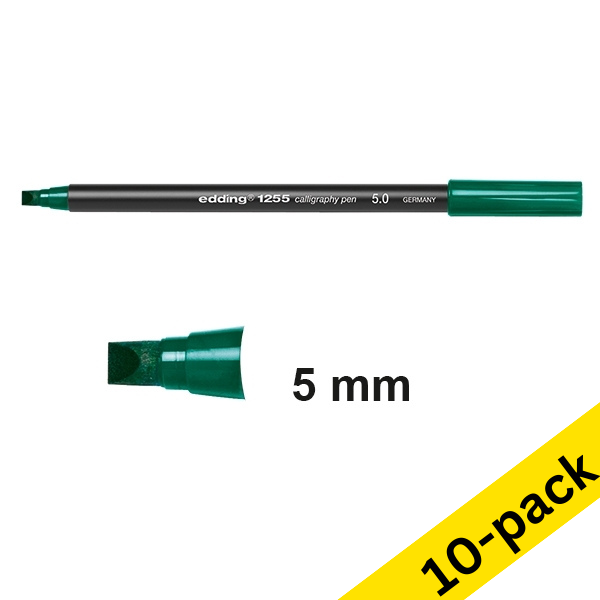 Edding 1255 bottle green calligraphy pen (5mm) (10-pack) 239601 - 1