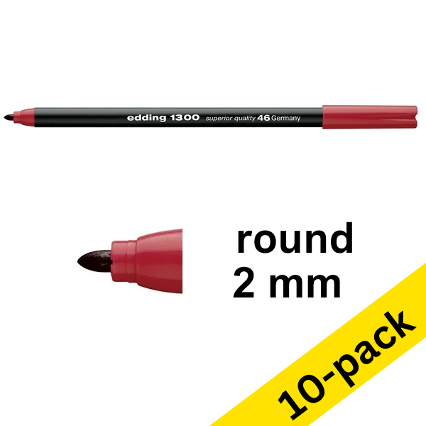 Edding 1300 red-carmine felt tip pen (10-pack) 239638 - 1
