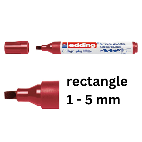 Edding 1455 carmine red calligraphy pen (1mm - 5mm) 4-1455046 239172 - 1