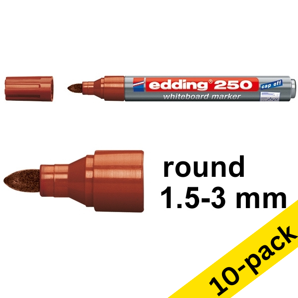 Edding 250 brown whiteboard marker (10-pack)  262313 - 1