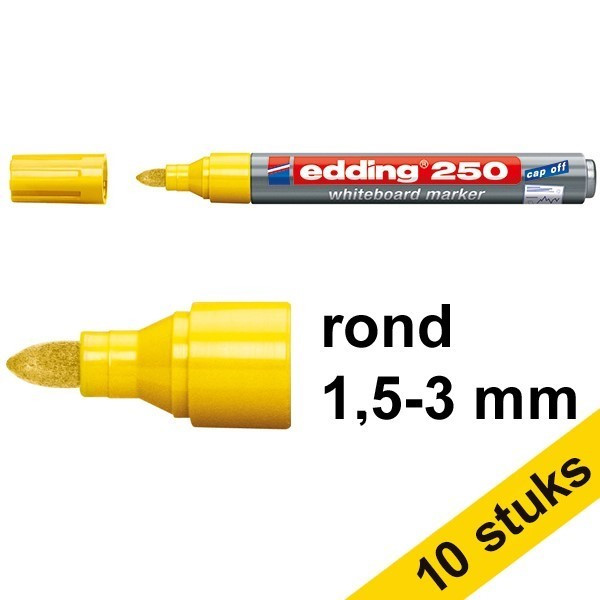 Edding 250 yellow whiteboard marker (1.5mm - 3mm) (10-pack)  262311 - 1