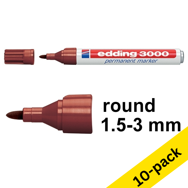 Edding 3000 brown permanent marker (10-pack)  240559 - 1