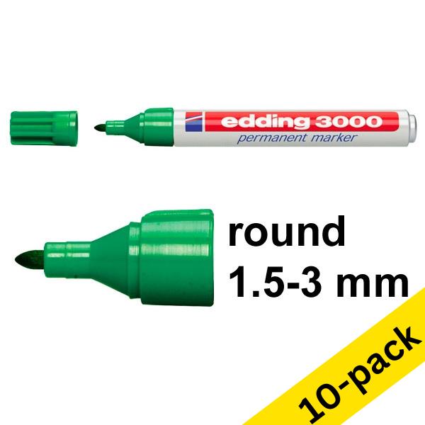 Edding 3000 green permanent marker (10-pack) 240604 - 1