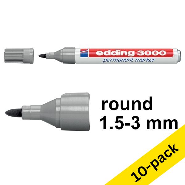 Edding 3000 grey permanent marker (10-pack)  240564 - 1
