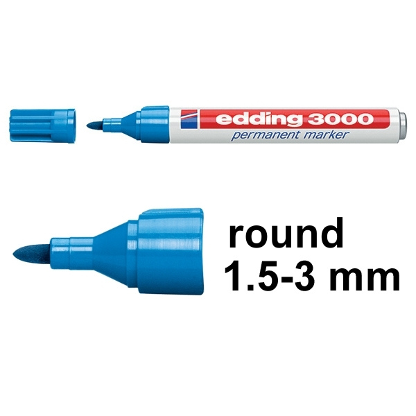 Edding 3000 Permanent Marker - Bullet Tip - Blue, 4-3000003