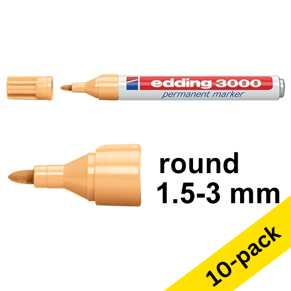 Edding 3000 light orange permanent marker (10-pack) 240568 - 1