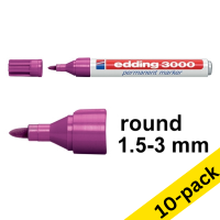 Edding 3000 magenta permanent marker (10-pack)