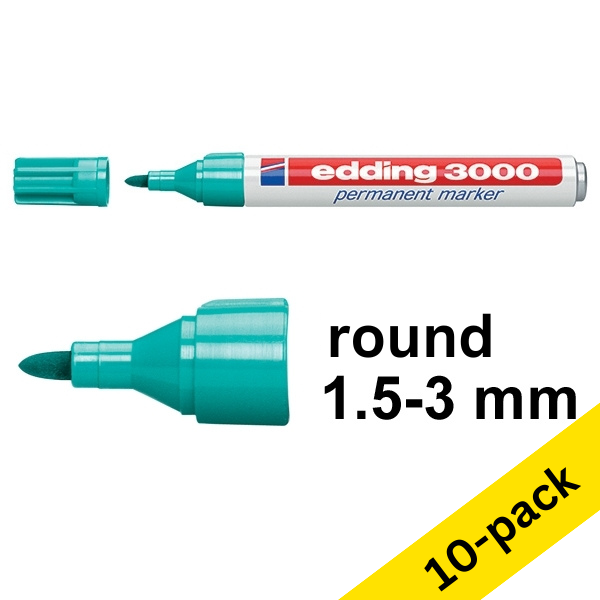 Edding 3000 turquoise permanent marker (10-pack)  240566 - 1