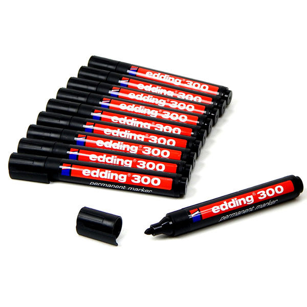 Edding 300 black permanent marker 10-pack 300-001 200507 - 1