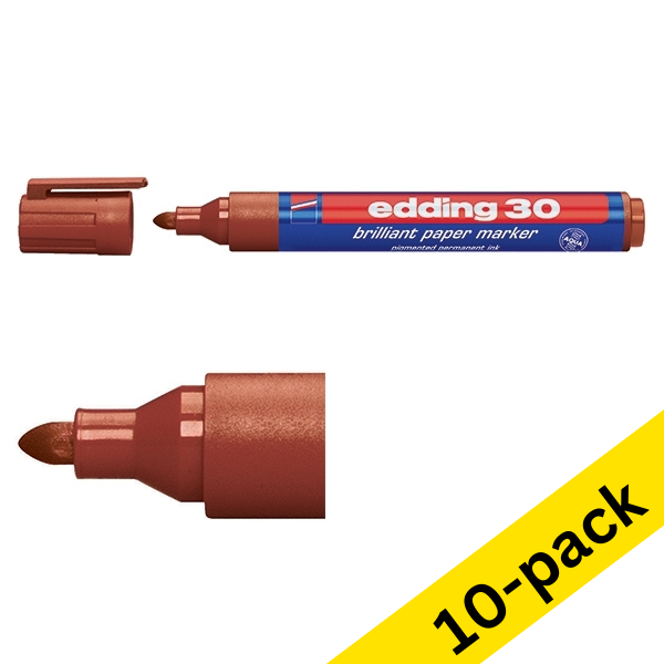 Edding 30 brilliant brown paper marker (1.5mm - 3mm round) (10-pack)  239541 - 1