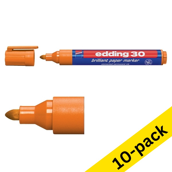 Edding 30 brilliant orange paper marker (1.5mm - 3mm round) (10-pack)  239540 - 1