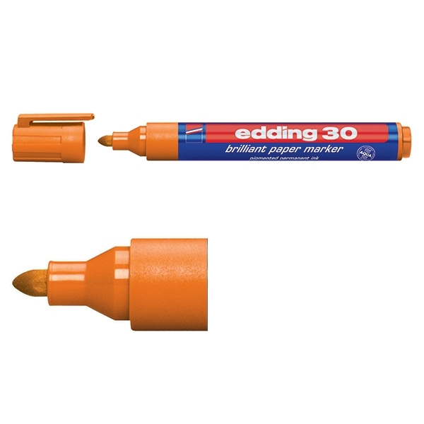 Edding 30 brilliant orange paper marker (1.5mm - 3mm round) 4-30006 239209 - 1