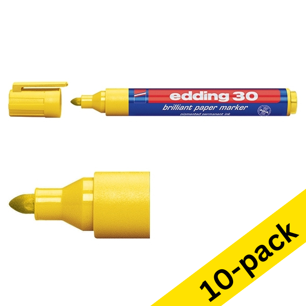 Edding 30 brilliant yellow paper marker (1.5mm - 3mm round) (10-pack)  239539 - 1