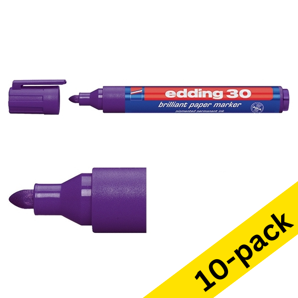 Edding 30 purple brilliant paper marker (1.5mm - 3mm round) (10-pack)  239542 - 1