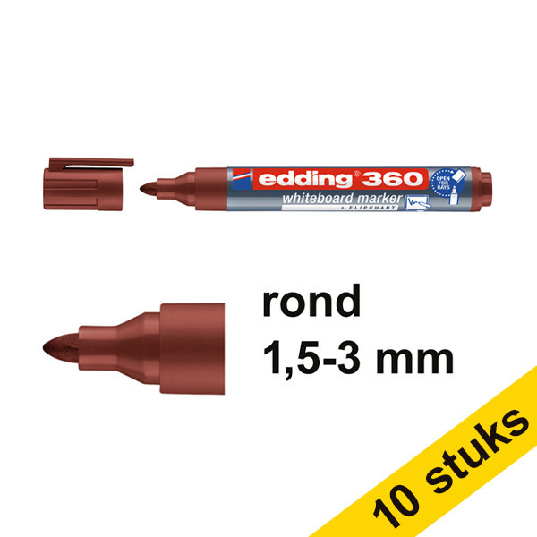 Edding 360 brown whiteboard marker (1.5mm - 3mm) (10-pack)  240550 - 1