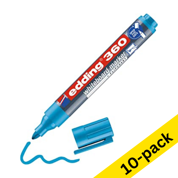 Edding 360 light blue whiteboard marker (1.5mm - 3mm) (10-pack)  240553 - 1
