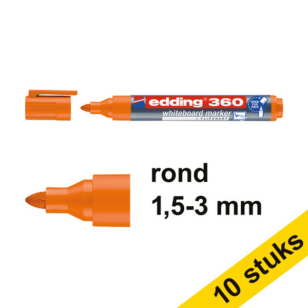 Edding 360 orange whiteboard marker (1.5mm - 3mm) (10-pack)  240549 - 1