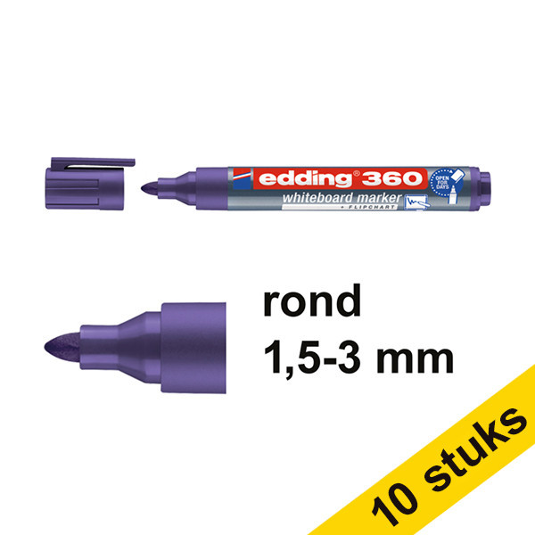 Edding 360 violet whiteboard marker (1.5mm - 3mm) (10-pack)  240551 - 1