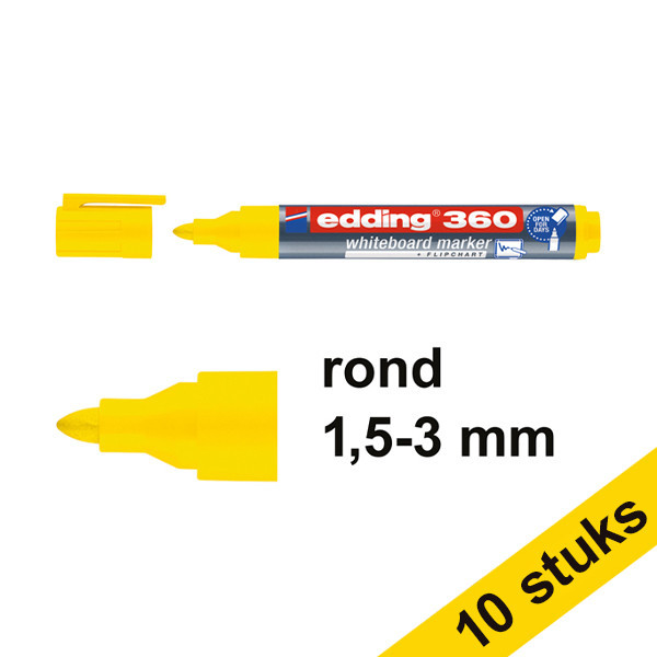 Edding 360 yellow whiteboard marker (1.5mm - 3mm) (10-pack)  240548 - 1
