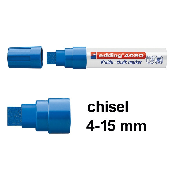 Edding 4090 blue chalk marker (4mm - 15mm chisel) 4-4090003 200889 - 1