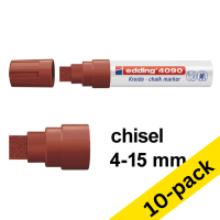 Edding 4090 brown chalk marker (4mm - 15mm chisel) (10-pack)  239525