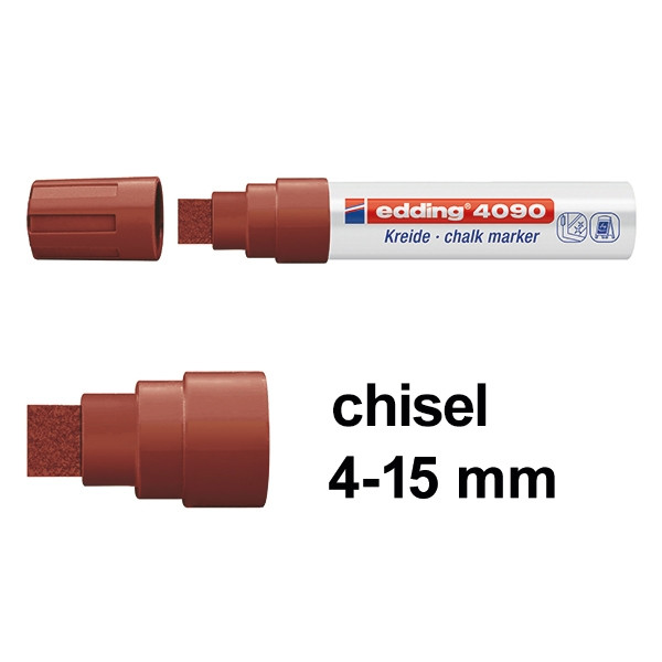 Edding 4090 brown chalk marker, 4mm - 15mm chisel 4-4090007 200891 - 1