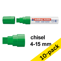 Edding 4090 green chalk marker (4mm - 15mm chisel) (10-pack)  239524