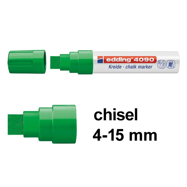 Edding 4090 green chalk marker (4mm - 15mm chisel) 4-4090004 200890 - 1