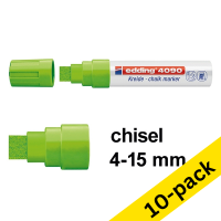 Edding 4090 light green chalk marker (4mm - 15mm chisel) (10-pack)  239526