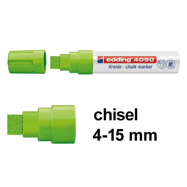 Edding 4090 light green chalk marker (4mm - 15mm chisel) 4-4090011 200892 - 1