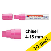 Edding 4090 neon pink chalk marker (4mm - 15mm chisel) (10-pack)  239530