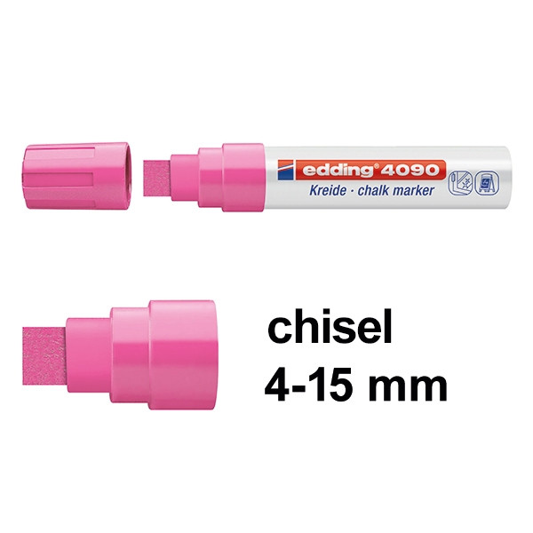 Edding 4090 neon pink chalk marker (4mm - 15mm chisel) 4-4090069 200896 - 1