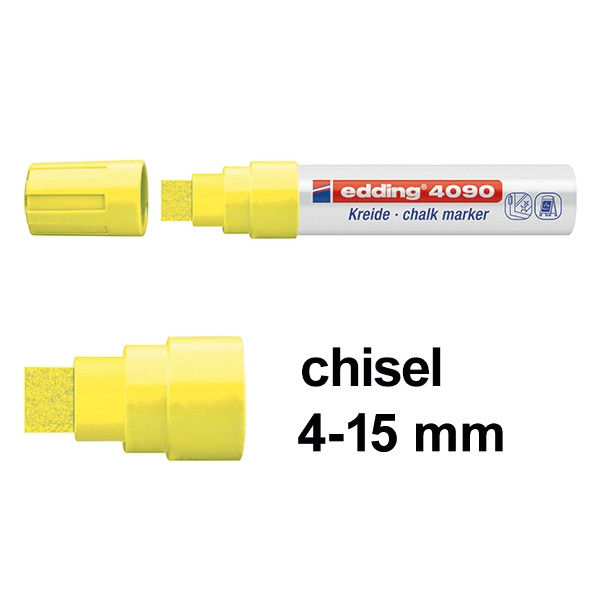 Edding 4090 neon yellow chalk marker (4mm - 15mm chisel) 4-4090065 200894 - 1