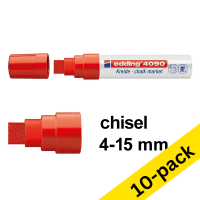 Edding 4090 red chalk marker (4mm - 15mm chisel) (10-pack)  239522