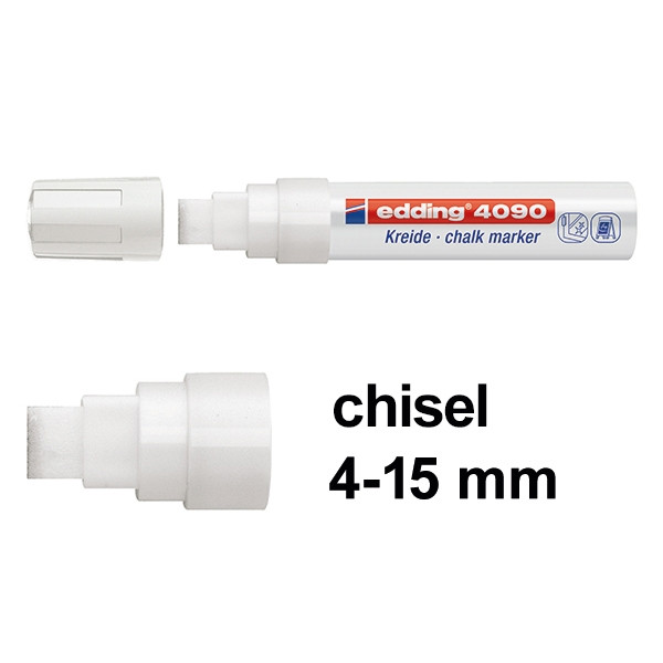 Edding 4090 white chalk marker (4mm -15mm chisel) 4-4090049 200893 - 1